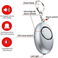 Siguran zvuk osobni sigurnosni alarm, moćna sigurnosna sirena od 140dB za hitni alarm sa LED lampicom