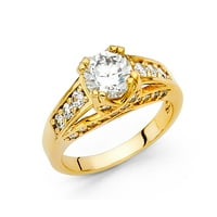Jewels 14k žuti zlatni kubični cirkonijski cz zaručni prsten veličine 7