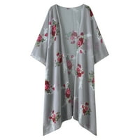 Žene Flowy Kimono Cardigan Otvorena prednja haljina Šifon bluza Labavi vrhovi Casual Cardigan kaput