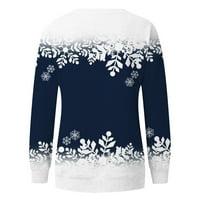 Royallove ženski pulover Top Snowflake snjegović Print Casual Sports 3D Print Active Streetwear bluza