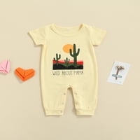 Aturuste Newborn Baby Boy Girl Funny kombinirano pismo Ispis Crew vrat kratkih rukava Crotch Snap BodySuit Ljetna odjeća