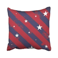 Plava Amerika napravljena od grunge linija i pet šiljastih zvijezda Crveni četvrti poklopac jastučnice