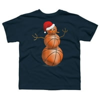 Božićne košarkaške dječake mornarička plava grafički tee - Dizajn od strane ljudi l