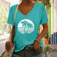 Eryao Womens Hawaiian majice, Ženska Slatka tropska ispis Grafički majica Vneck kratki rukav Ležerne