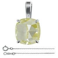 Jastuk Diamond Solitaire Privjesak ogrlica 14k bijelo zlato Gia