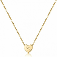 Rush Heart Početna ogrlica od nehrđajućeg čelika Mini srčana slova ogrlica 14K pozlaćeni titanijski čelik ----- Gold W S5094