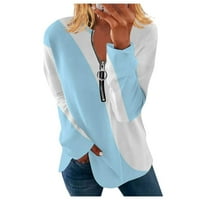 Ženska modna casual okrugla vrat kapuljača nepravilna prugasta geometrijska tiskana bluza s dugim rukavima