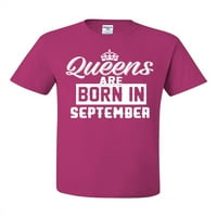 Kraljice su rođeni u septembru Humor Muška grafička majica, Fuschia, 3xL