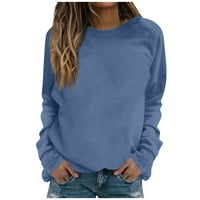Ženski prevelizirani pulover CrewNeck Comfy dukseri za žene Fall dugih rukava Kompresijska košulja Slim