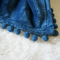 Bacajte pokrivač s pompom fringe flanel pokrivač pokrivač za meko bacanje pokrivač za kauč za kućni