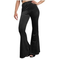 TOQOT hlače za žene - modne udobne čvrste slobodne bačve hlače visokog uspona Black XL