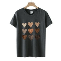 Rollbacks Valentinene majice za žene kratki rukav majica Valentine Heart grafički tisak parovi modna