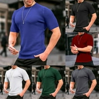 Muški kratki rukav Okrugli vrat Tanki bodybuilding vrhovi trenirajte majicu Tee Gym