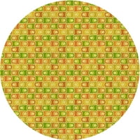 Ahgly Company u zatvorenom okruglom uzorku u s uzorku Žuti prostirke od banane, 8 'krug