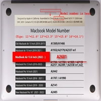 Kaishek Hard Case Cover za MacBook Air 13.6 sa dodirom ID-a tip C + crni poklopac tastature Model: a