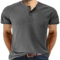 Grianlook muns ljetni vrhovi dolje majica Henley ovratnik T majice Muška modna bluza Redovna fit kratki