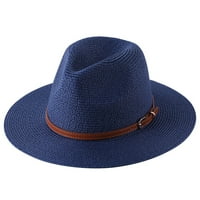 Žene široke obolene slame Panama Roll up sklopivi šešir Fedora Beach Sun Hat Upf50 + ljetni uv šešir