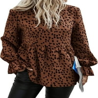 Singeal ženska ljetna labava šifon bluza s dugim rukavima Ležerne prilike, pepum