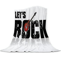 Rock Glazba gitara Flannel pokrivač za krevet Kauč na kauč Prijenosni runo, prekrivači Smiješne plišane