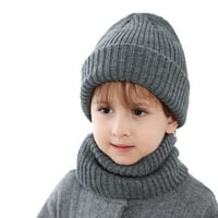 Dječji dječaci Dječji dječake Beaneess Hat šal set zimski topli simpatični čvrsti pleteni poklopac vrata