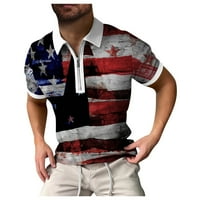Muška dana za neovisnost Ljetna sportska odjeća Zipper rever, majica kratkih rukava Casual Golf Prozračne