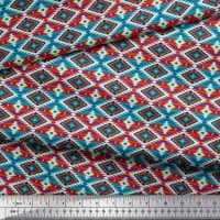 Soimoi zelena poliester Crepe tkanina Aztec Geometrijska tiskana tkanina od dvorišta široka
