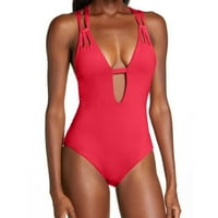 Tanki trake Bikini Top Crvena žena Zamotavanje push up kupaći kostim kupaći kostim kupatilo visoki struk