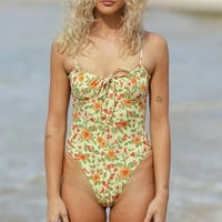 Puawkoer ljetni ženski cvjetni print kupaći kostim modne kupaći kostim bikini mini-bikini prsata bikini