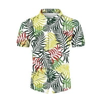 Muška majica Muška havajska majica kratki rukav s rukavima uz plažu, unise casual majice Yellow XL