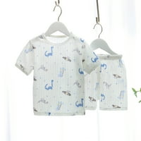 Koaiezne Toddler Boys Girls Kratki rukav odjeća Kids pidžamas Spava za spavanje crtani printova vrhovi