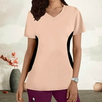 Darzheoy Fashion Woman Patchwork V - vrat kratkih rukava Majica Štampanje labavo bluza vrhova ljetna
