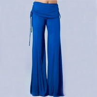 Ženske hlače široka noga labava visoka struka plus pantalone za veličinu vježbaju gamaše casual joga