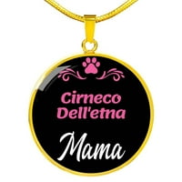 CIRNECO DELL'ETNA MAMA Ogrlica za privjesak od nehrđajućeg čelika ili 18K zlato 18-22 Dog mama privjesak