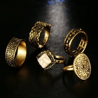 Rygai set Vintage Women Midi tip prsta Stack prstenovi nakit poklon zlatni