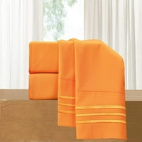 Elegantna udobnost Silky-Soft Series - 4-komadni krevet bez boraba, duboki džep do, pun, elitna narandžasta