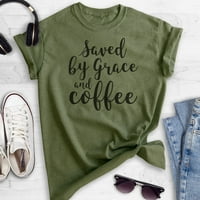 Spremljeno milošću i košuljom za kavu, unise ženska muška majica, kafe košulja, kofeine Latte espresso
