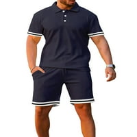 Trowwalk Men Polo Majice i kratke hlače Real vrat Jogger set kratki rukav Outfit Muški osnovni trenerke