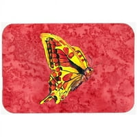 Leptir na crvenom jastučiću miša, vrućim jastučićem ili trivet