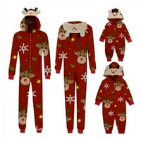 Porodični božićni božićni pidžami Porodični božićni setovi Elk Antler Hoodhed Romper PJS rashodi