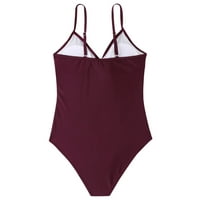 Ženski jednodijelni kupaći kupaći kostimi su čvrsti sa podlogom prsa bez podzemnog upravljačkog kostima za kupanje dubokog V