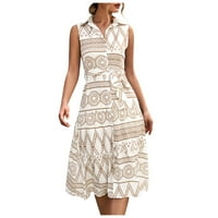Finelylove Ležerne ljetne haljine klirence haljine a-line dužine koljena kratki rukav čvrsti bijeli s