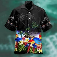 Muška proljetna ljetna modna casual papagajnog print Party Beach Laop Ispis Majica kratkih rukava MAN