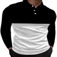 NOILLA muškarci vrhovi gumb dole polo majica lapelj bluza za vrat Muški atletski pulover dugih rukava