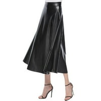 Advoicd Ženske oblače ženska elegantna visoka struka suknja za kravatu nagnute maxi suknje crne l