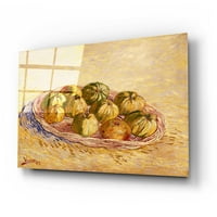 Epic Art 'Still Life, Korpa jabuka' Vincent Van Gogh, akrilna staklena zida Art, 24 x16