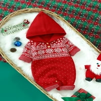 Arvbitana Baby Girls Bosy Christmas Switch pahuljice za pahuljice tisak Dugi dugi rukavi Zatvaraju pletene