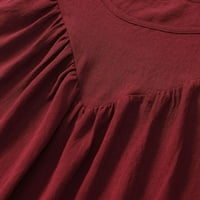 Ženska modna majica Labavi i prozračni poklon za božićni rođendan Novogodišnji vino crveno