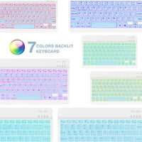 U lagana ergonomska tastatura sa pozadinskim RGB svjetlom, multi uređaj tanka punjiva tastatura Bluetooth