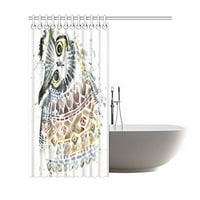 Slatka sova akvarel etničkog poliestera tkanina za tuširanje zavjesa kupaonica kućni dekor