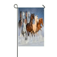 Konjska stada Pokretajte brz zimski sniježni poljski zastava za zastavu Vanjska zastava Početna Party
